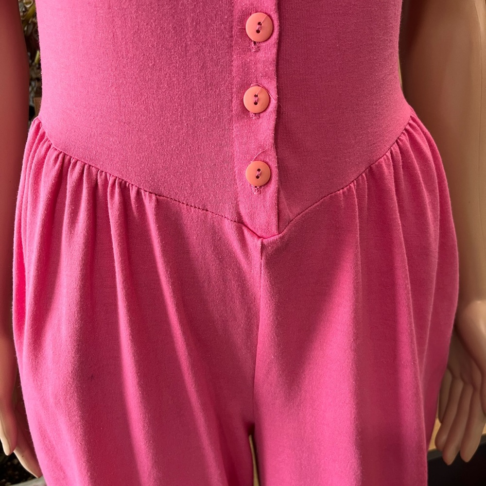 Barbiecore Appel hot Pink One Piece cotton vintage Jumpsuit Size M - Picture 12 of 12